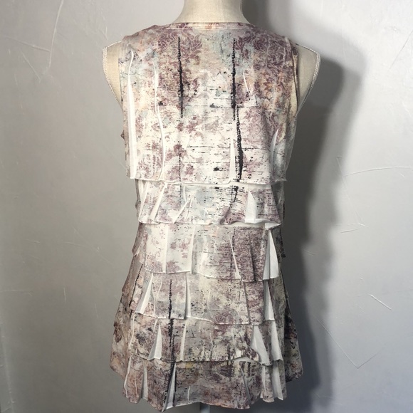 Cold water Creek Small 6-8  Ruffles all around Shirt Looks like Aspen Trees - Picture 6 of 9